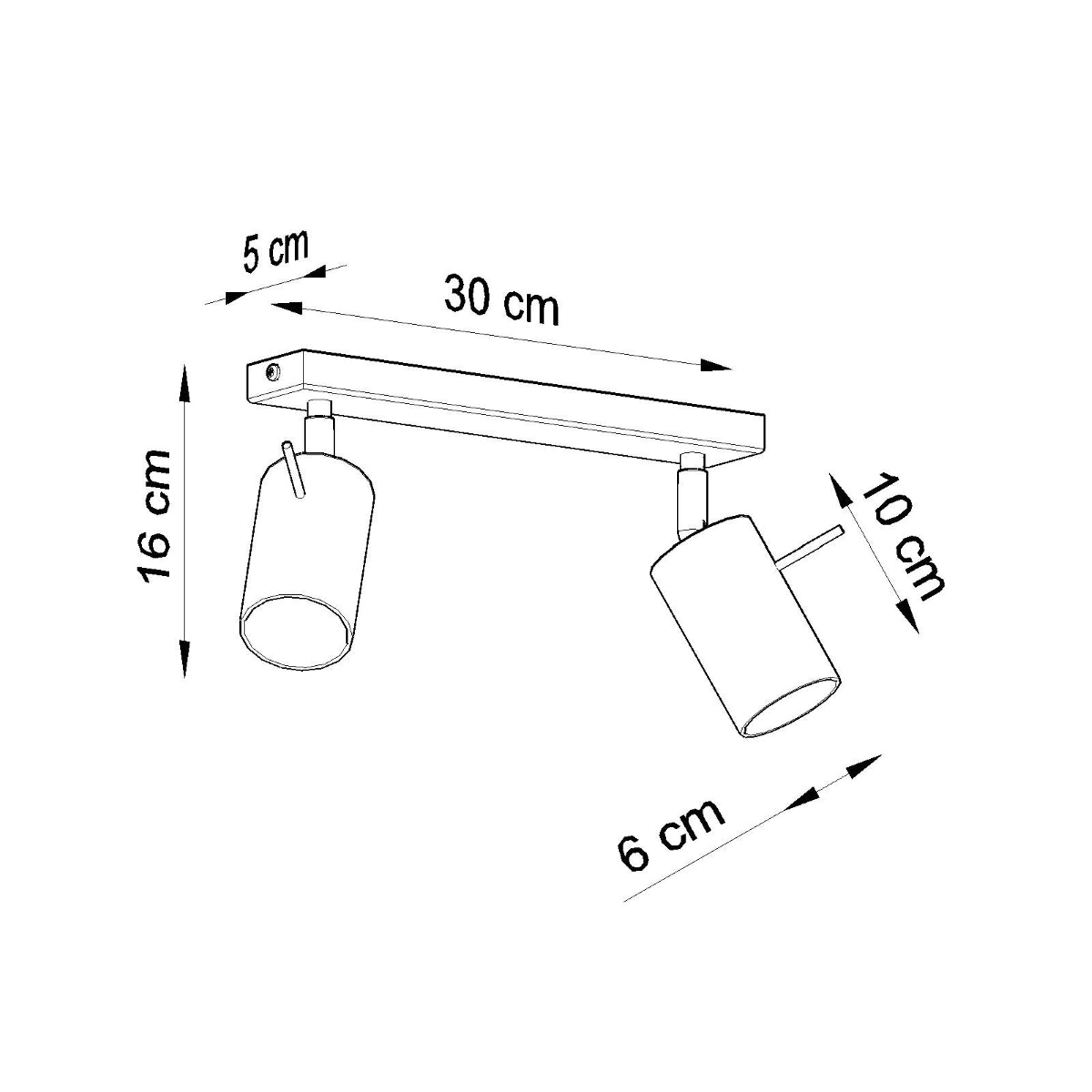 Lámpara de techo RING 2 negra - Sollux