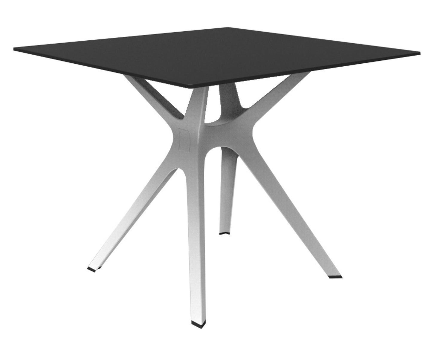 Resol vela s mesa cuadrada interior, exterior 90x90 pie blanco - tablero negro