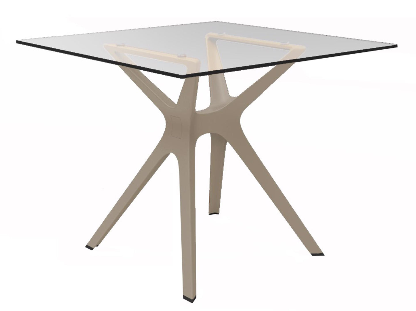 Resol vela s mesa cuadrada interior, exterior 90x90 pie arena - tablero cristal