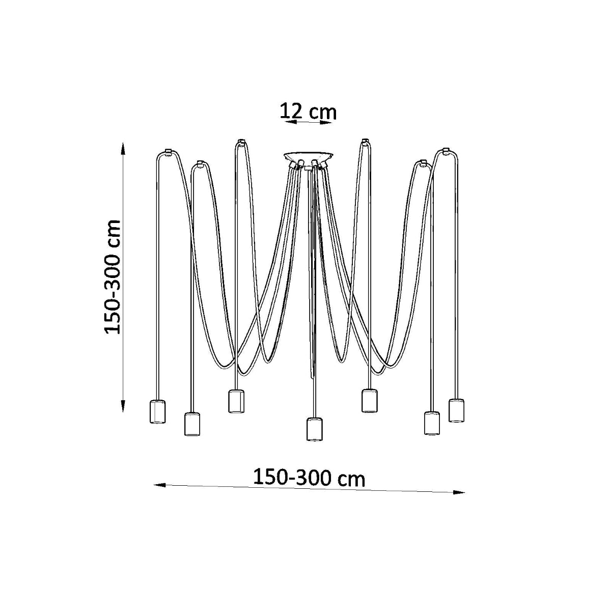 Lámpara EDISON 7 negra - Sollux