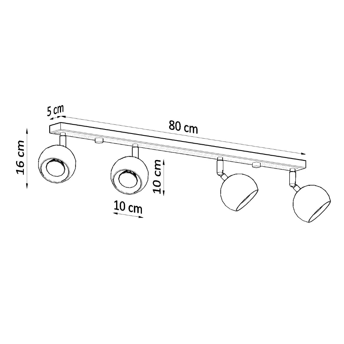 Lámpara de techo OCULARE 4L blanca - Sollux