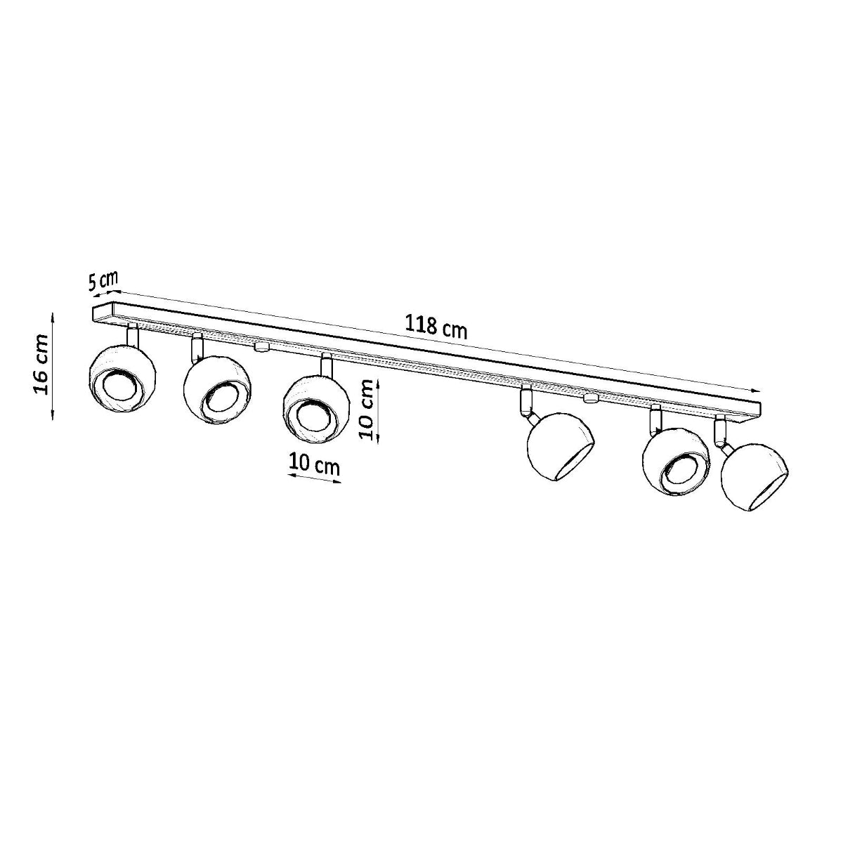 Lámpara de techo OCULARE 6L blanca - Sollux