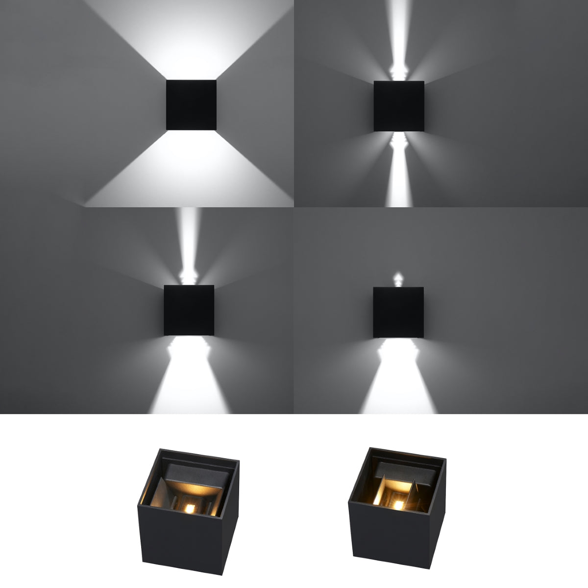 Aplique LUCA negro LED IP54 - Sollux