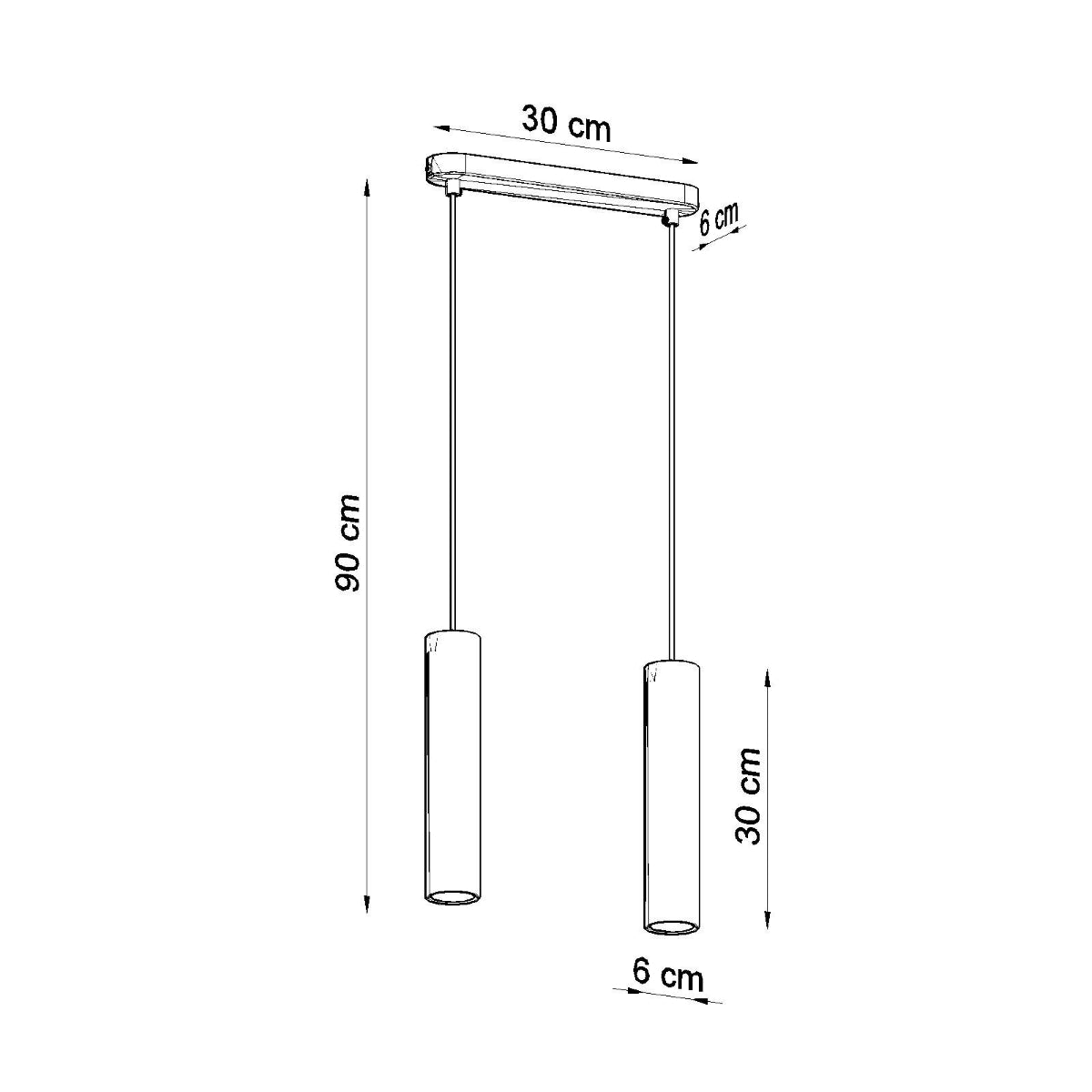 Lámpara colgante LINO 2 madera - Sollux