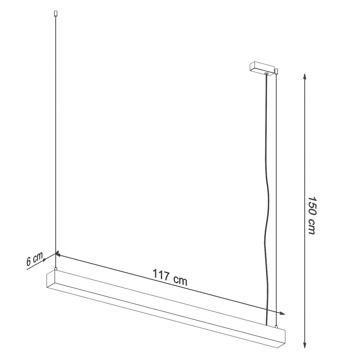 Lámpara colgante PINNE 118 negro - Sollux