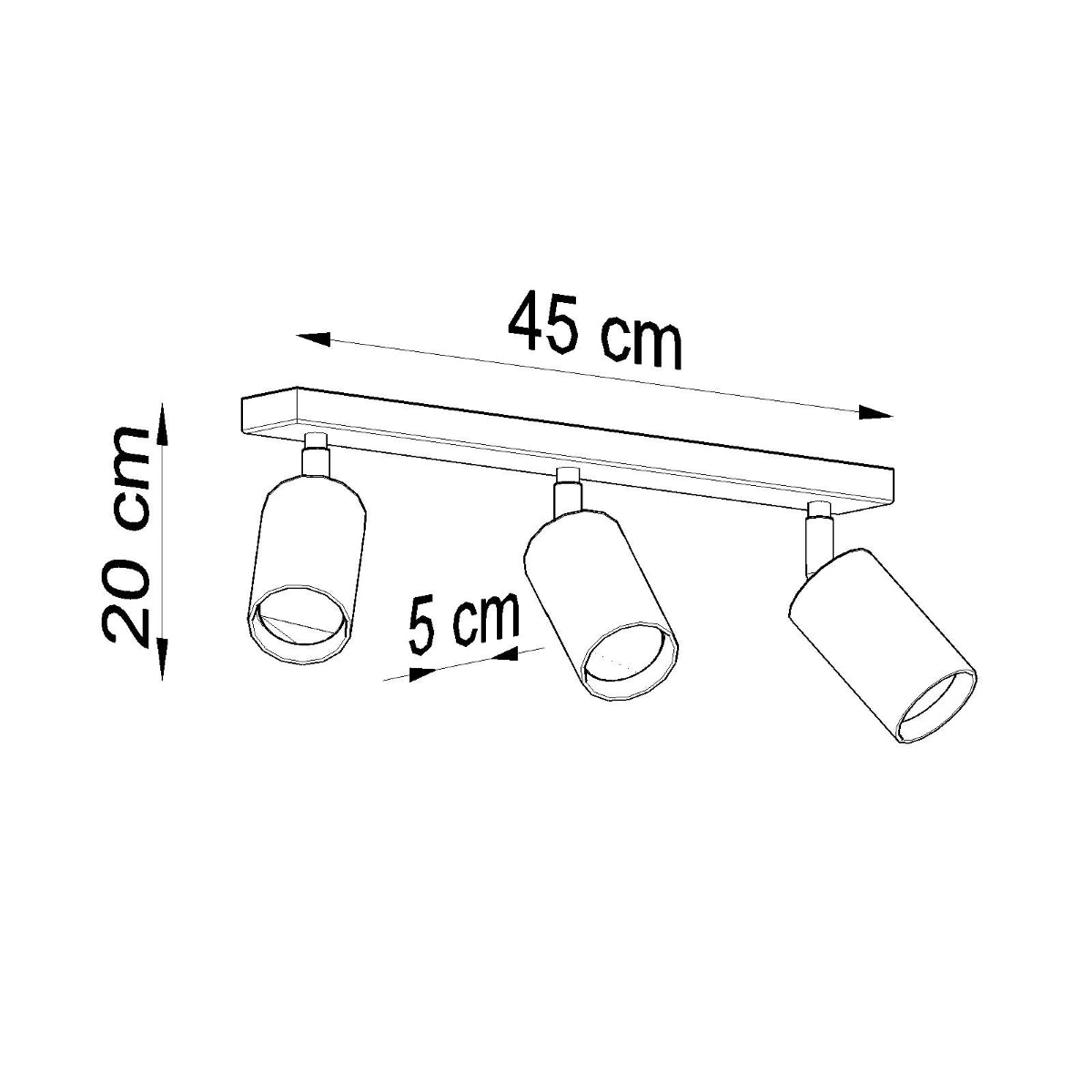 Lámpara de techo BERG 3 madera natural - Sollux