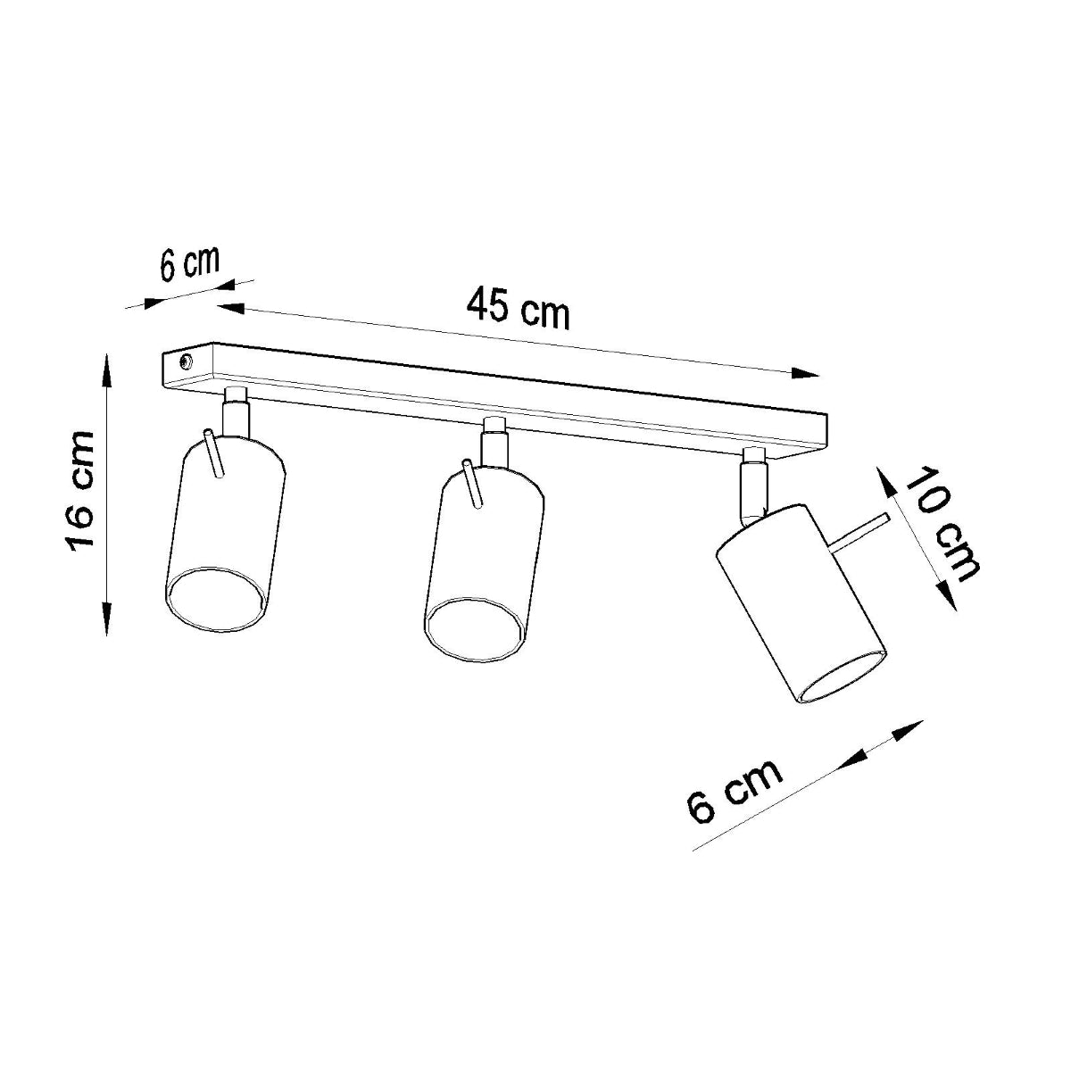 Lámpara de techo RING 3 cromo - Sollux