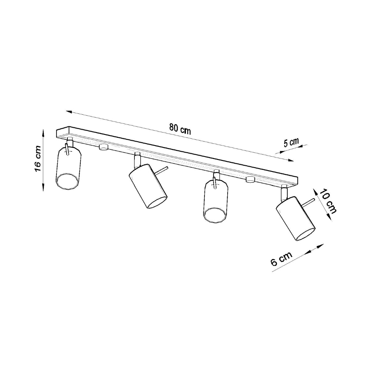 Lámpara de techo RING 4L cromo - Sollux