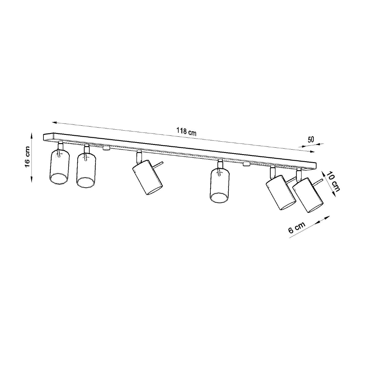 Lámpara de techo RING 6L cromo - Sollux