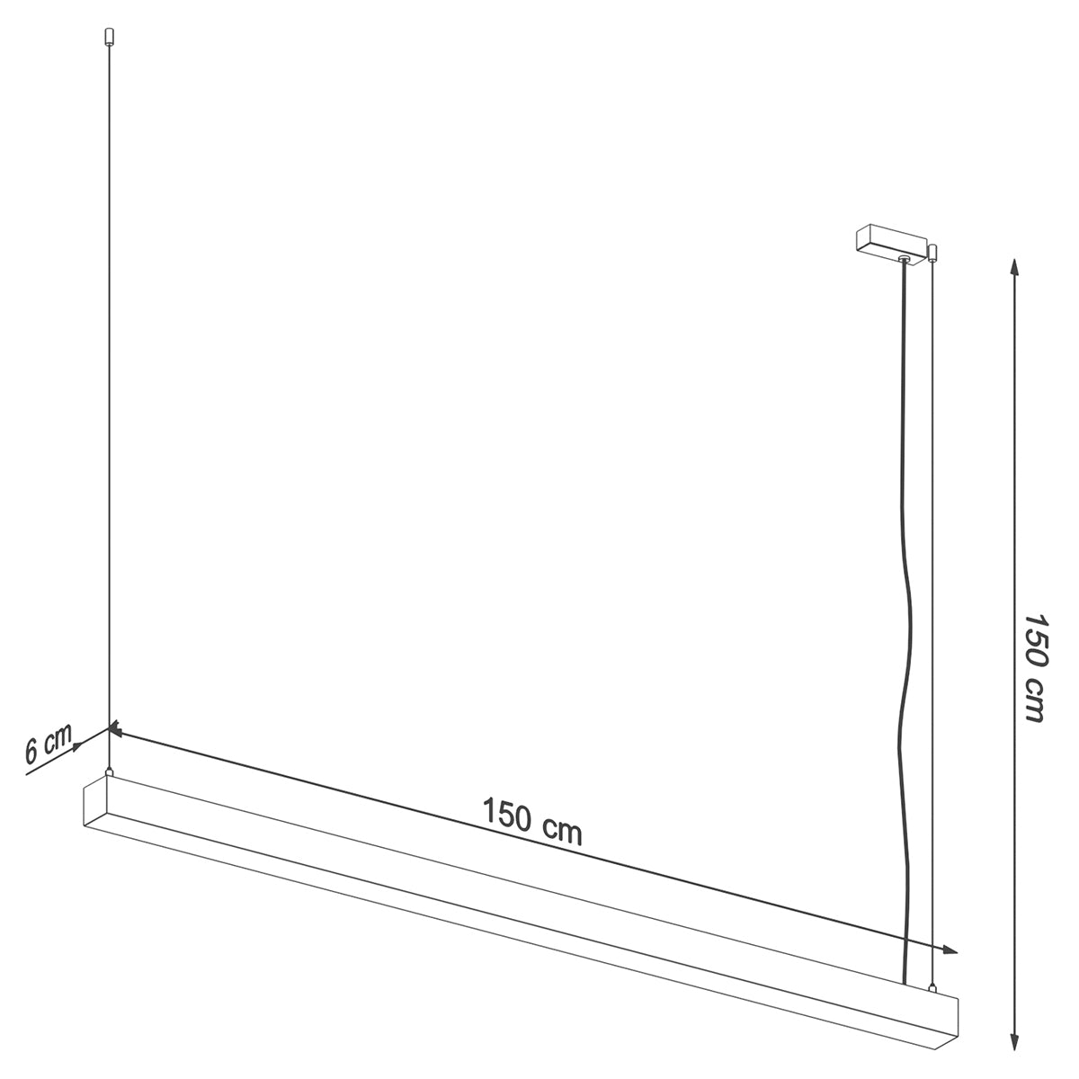 Lámpara colgante PINNE 150 negro - Sollux