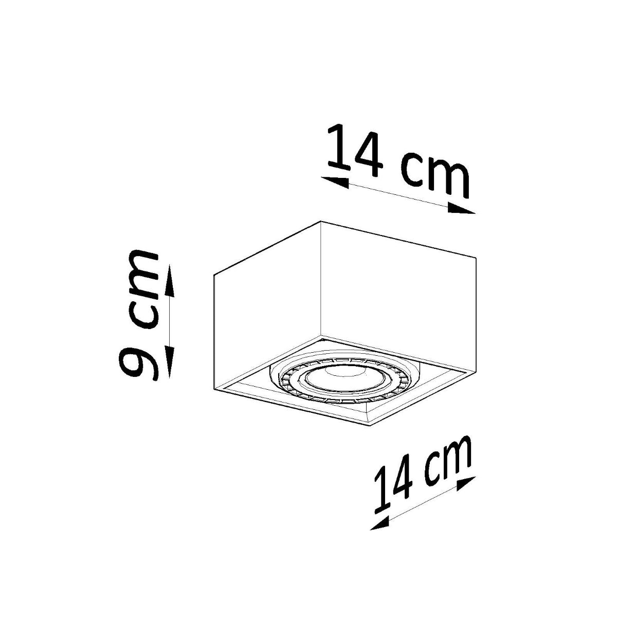 Lámpara de techo QUATRO 1 hormigón - Sollux