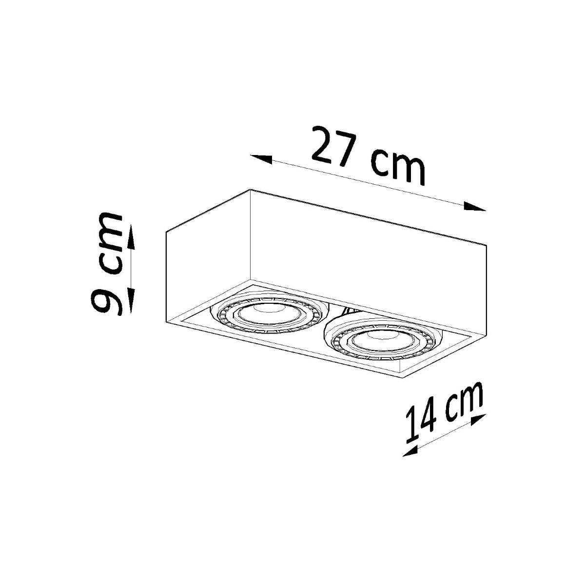 Lámpara de techo QUATRO 2 hormigón - Sollux