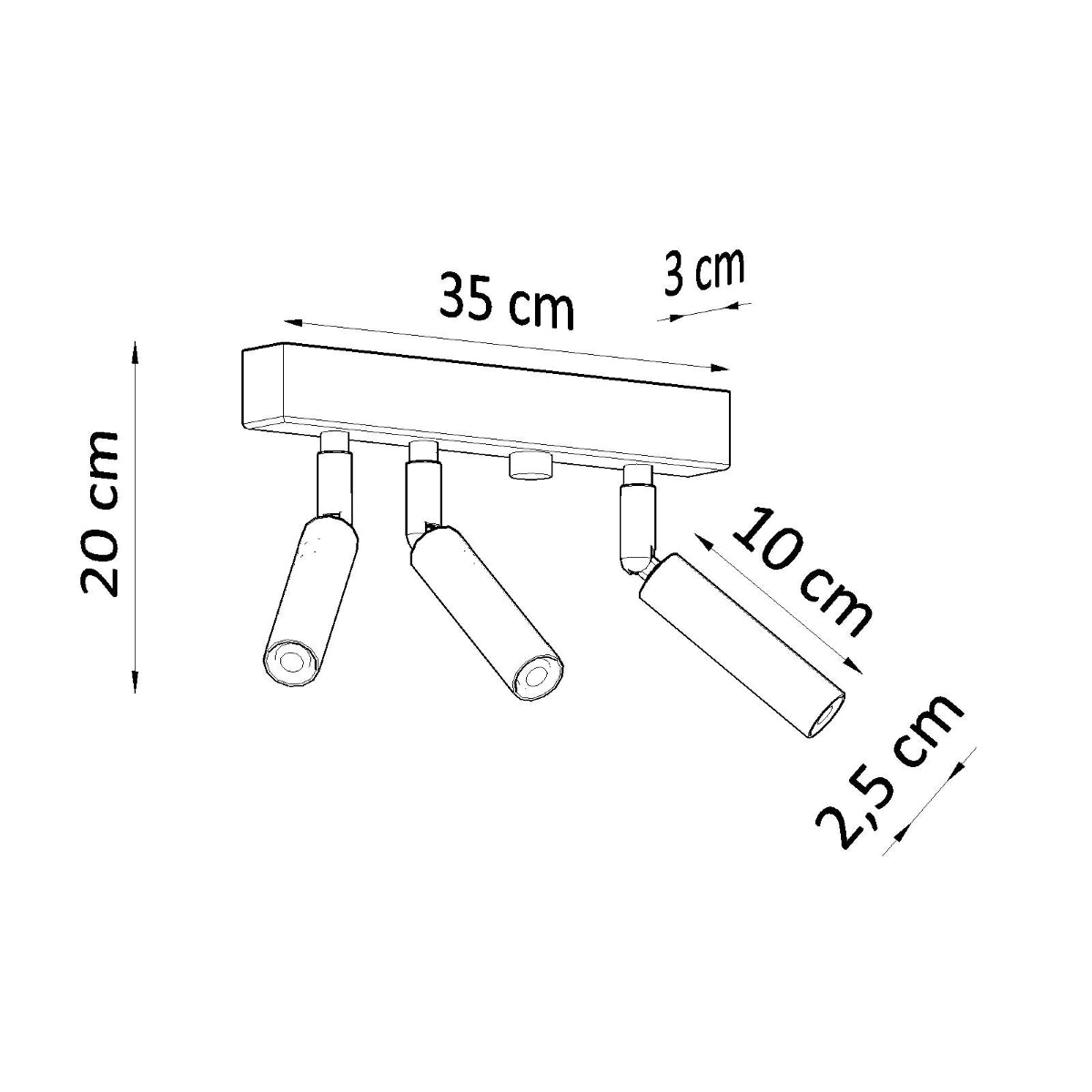 Lámpara de techo EYETECH 3 blanca - Sollux