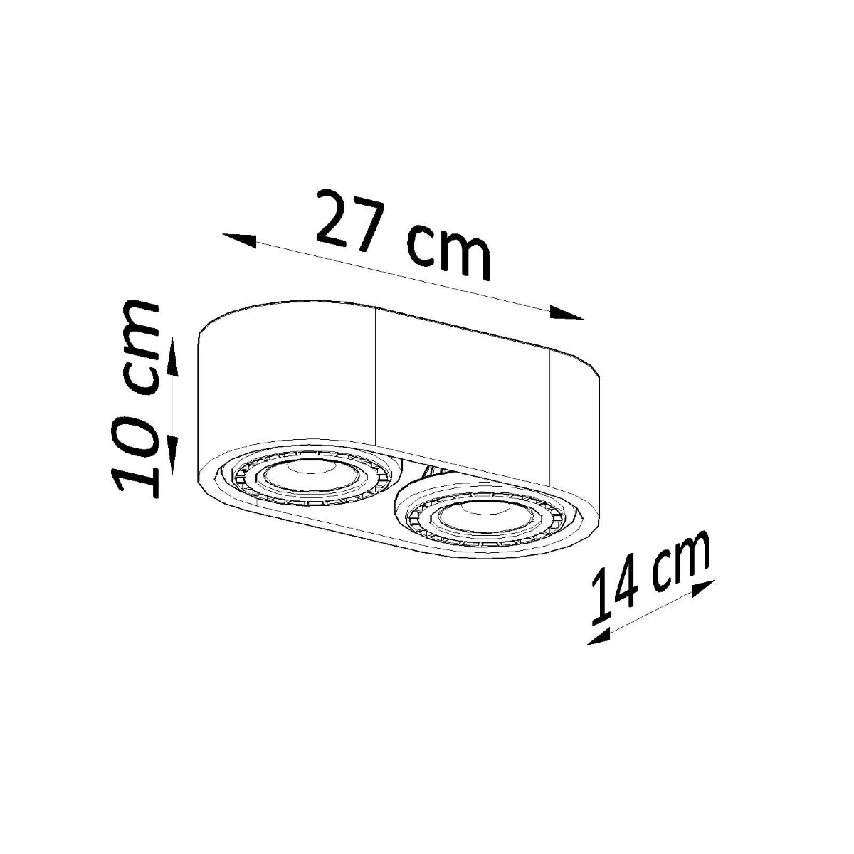 Lámpara de techo BASIC 2 madera natural - Sollux