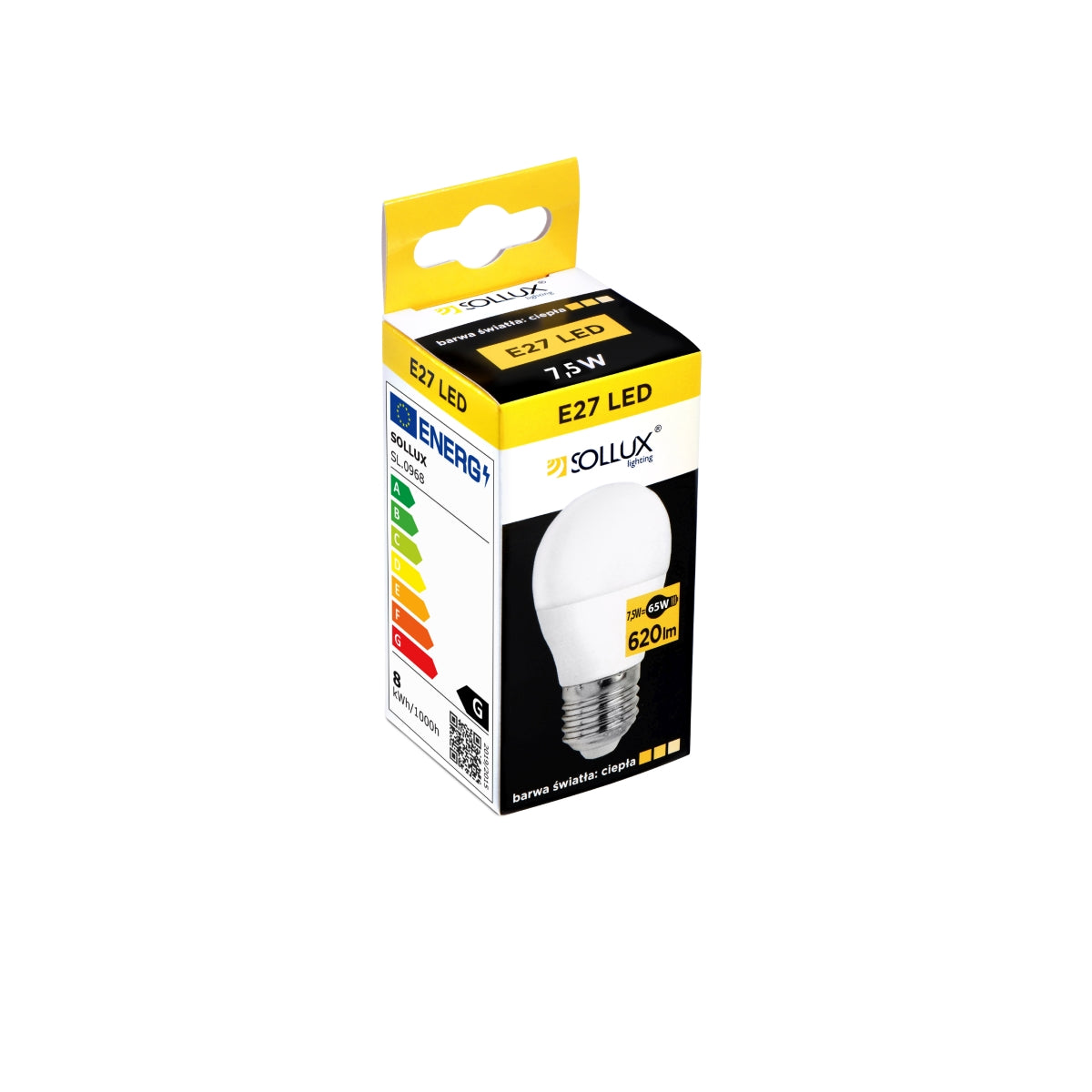 Bombilla LED E27 3000K 7,5W 620lm - Sollux