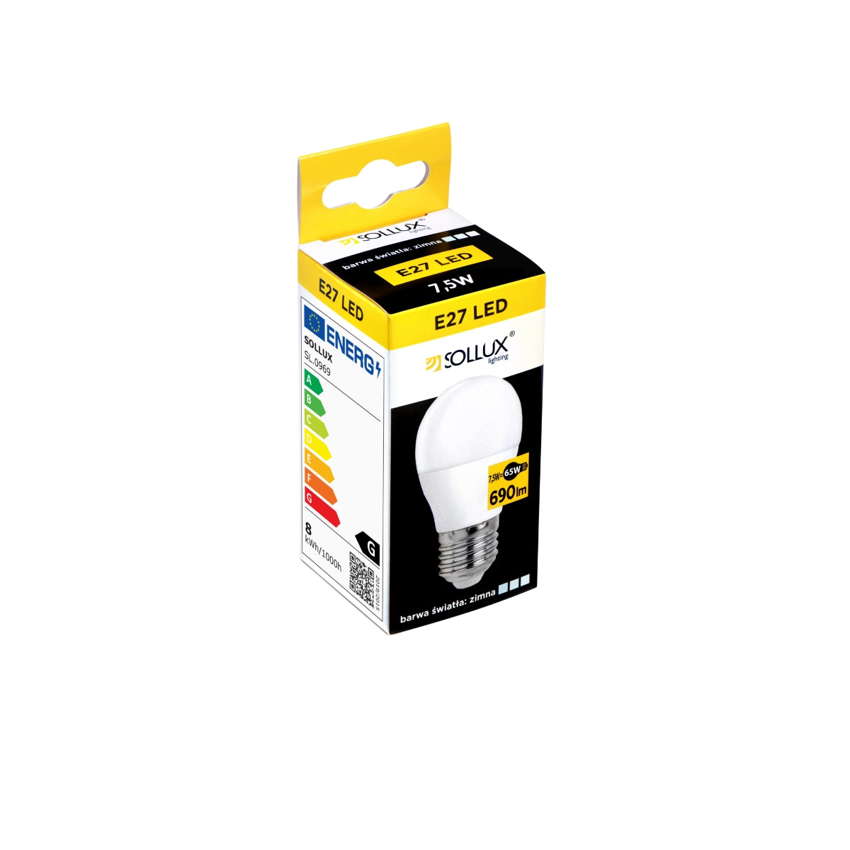 Bombilla LED E27 4000K 7,5W 690lm - Sollux