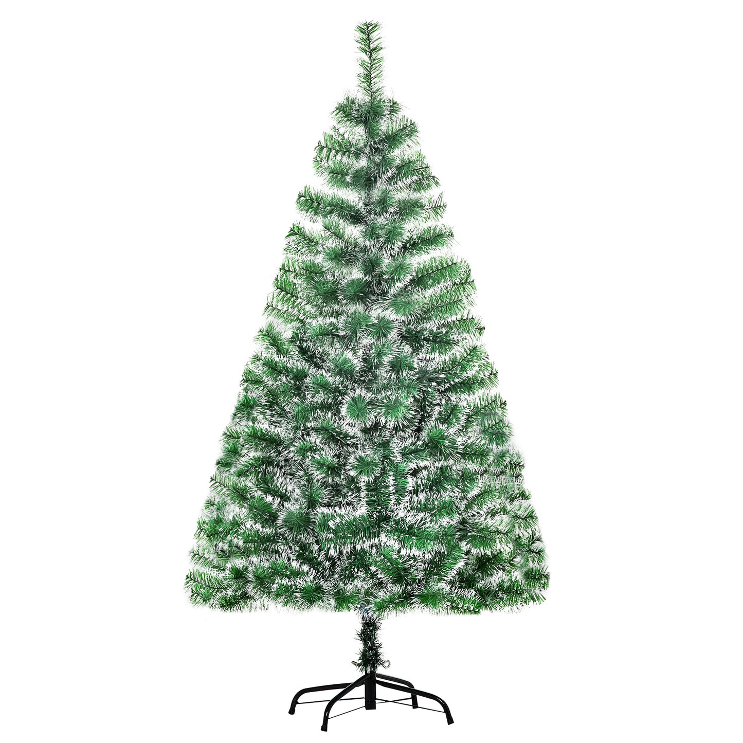 HOMCOM Árbol de Navidad Artificial 150 cm con 416 Ramas Hojas de PET y Soporte de Metal Decoración Navideña para Interior Salón Fiestas Ø75x150 cm Verde