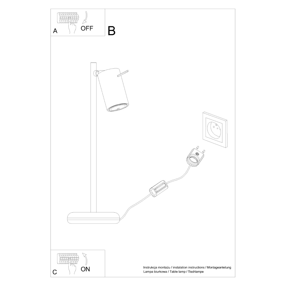 Lámpara de mesa RING blanca - Sollux