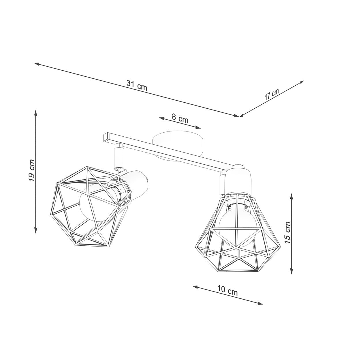 Lámpara de techo ARTEMIS 2 blanco - Sollux