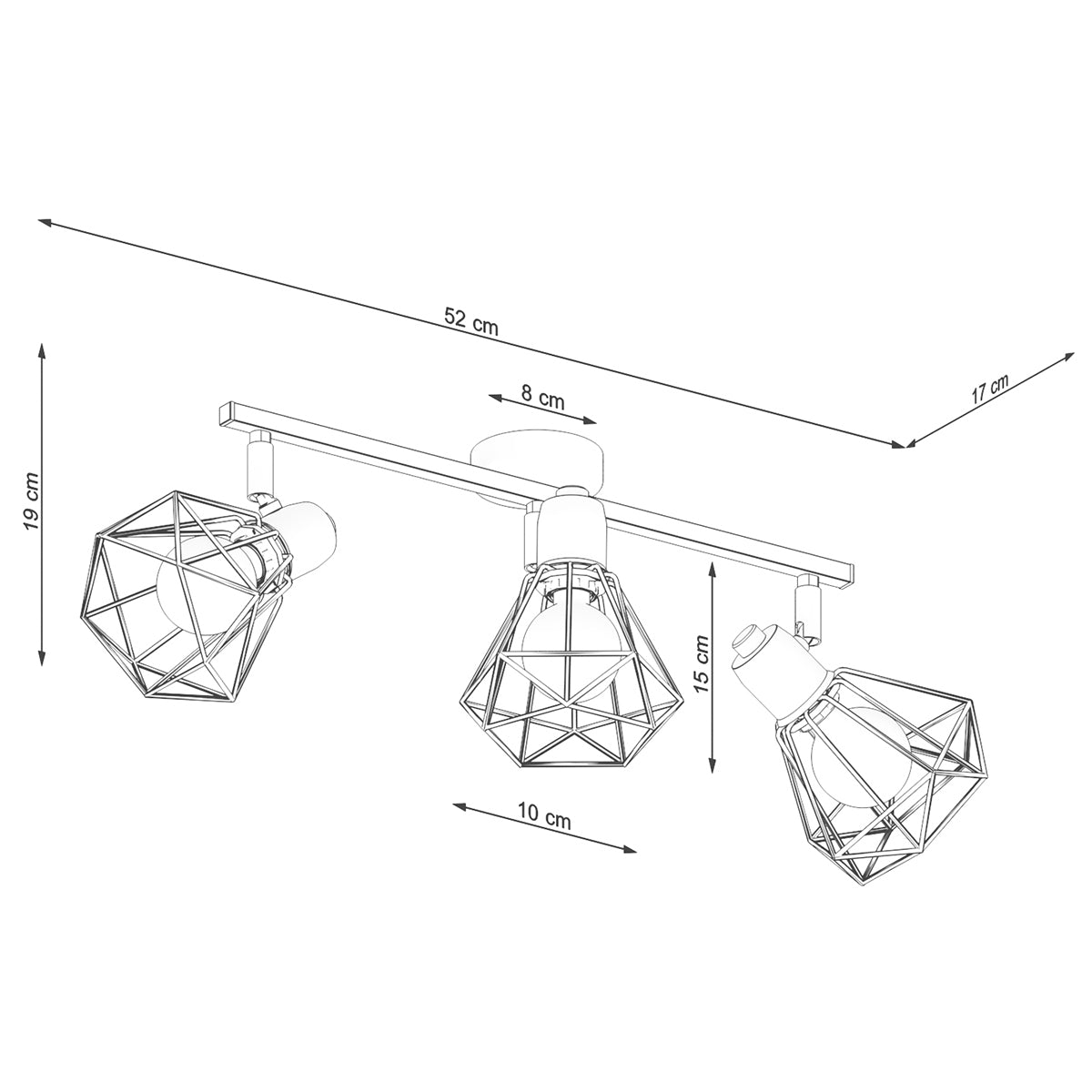 Lámpara de techo ARTEMIS 3 blanco - Sollux