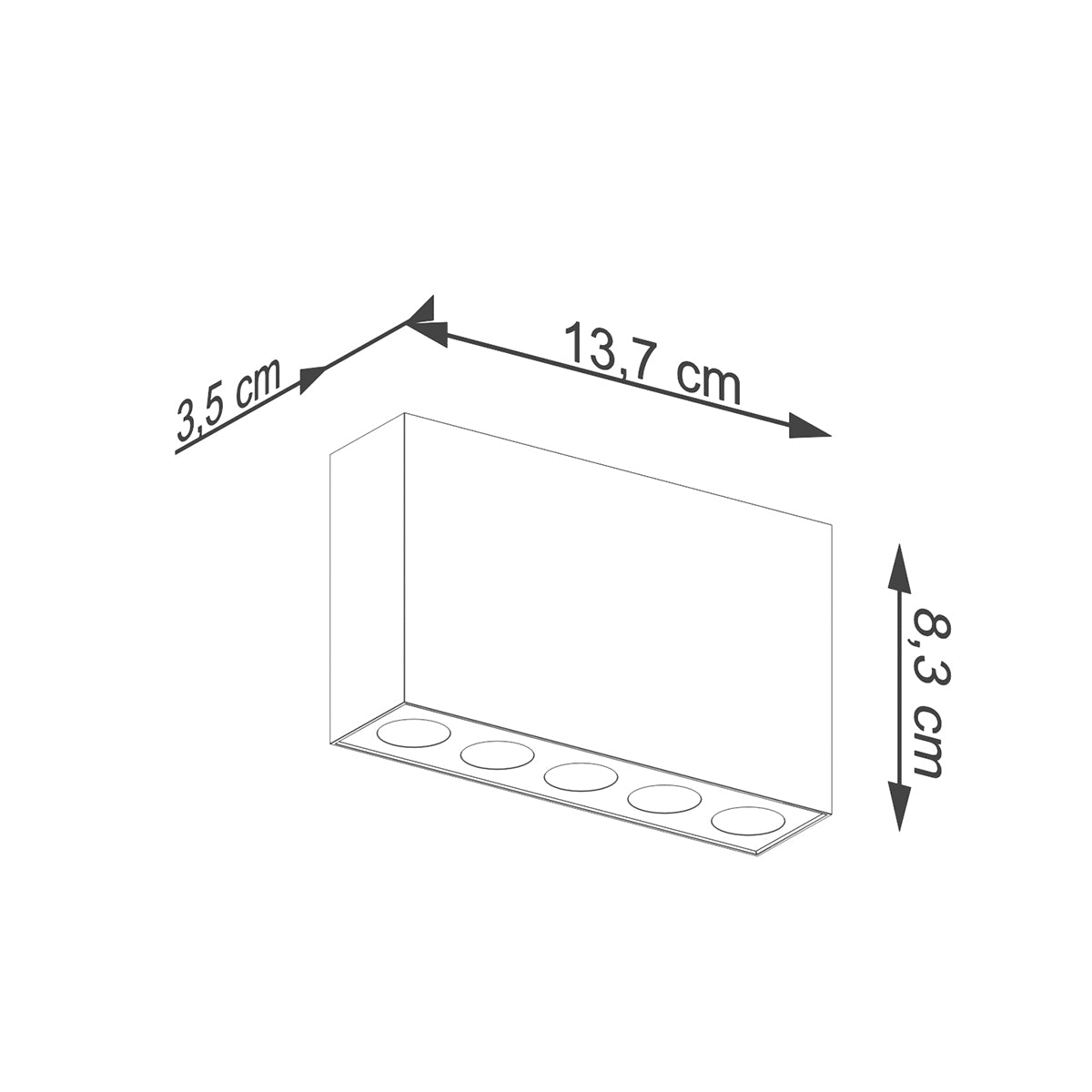 Plafón SOLE negro LED - Sollux