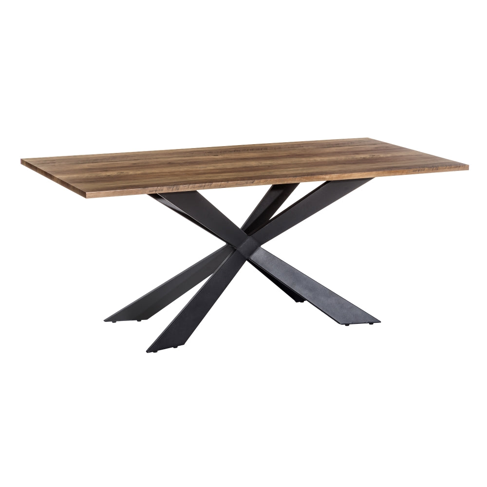 Mesa Comedor Negro-marrón Metal / Mdf 180 X 93 X 75 Cm - IXIA