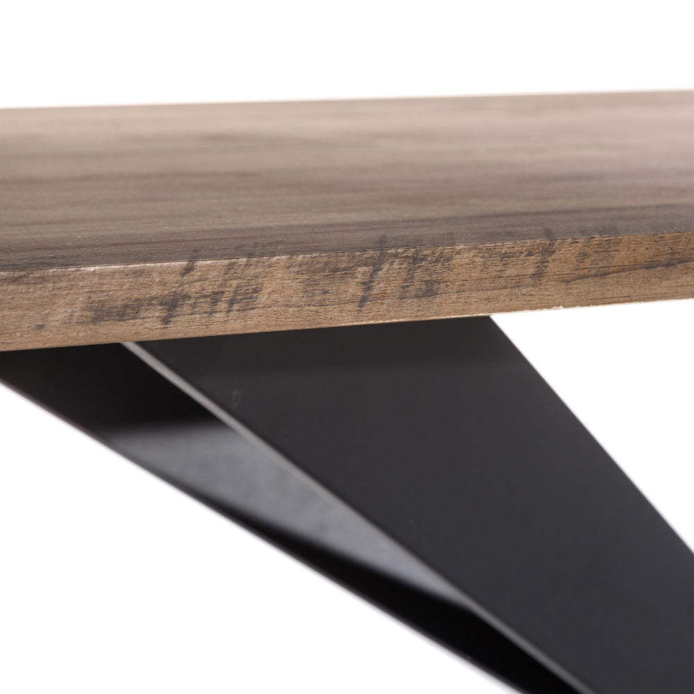 Mesa Comedor Negro-marrón Metal / Mdf 180 X 93 X 75 Cm - IXIA