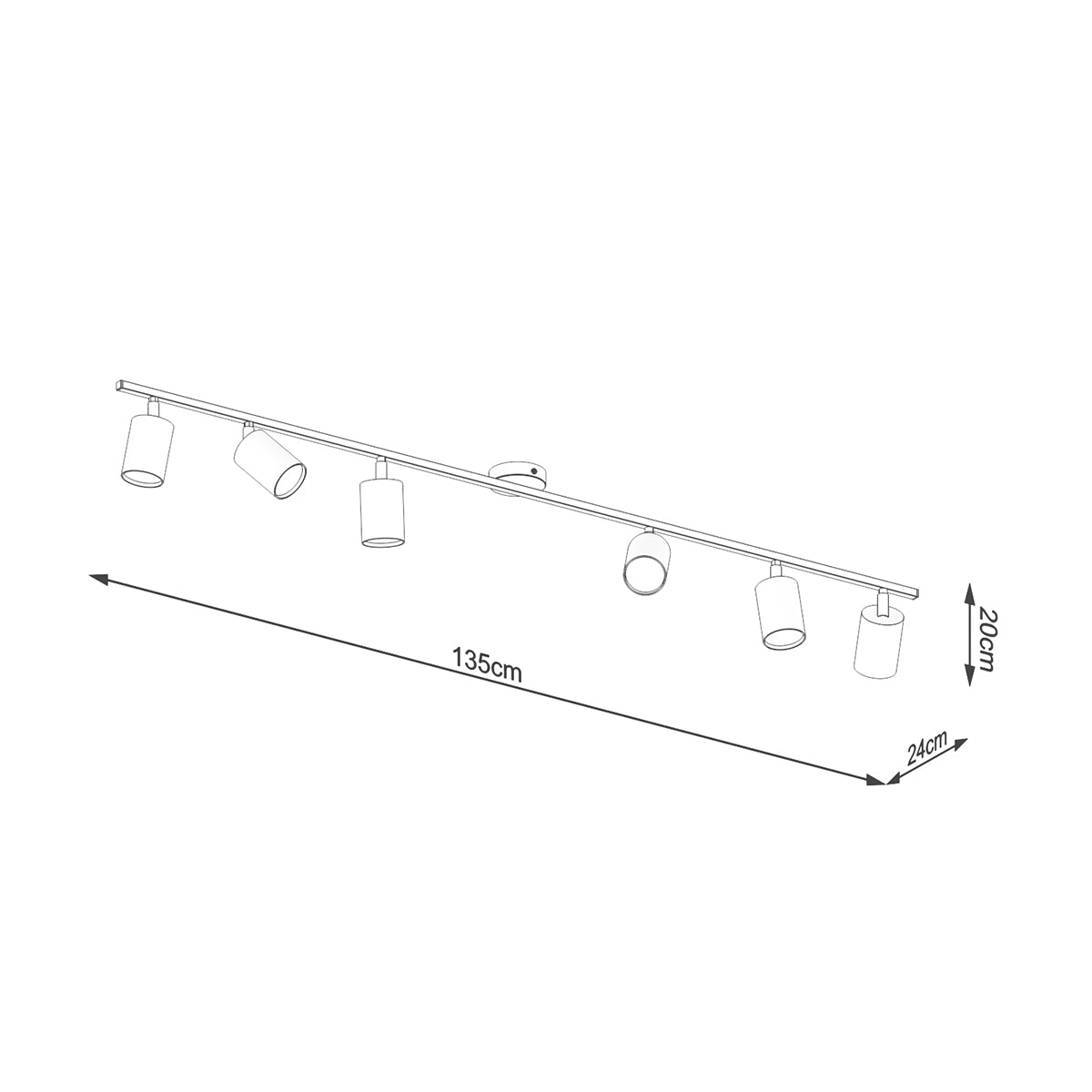 Lámpara de techo LEMMI 6L blanca - Sollux