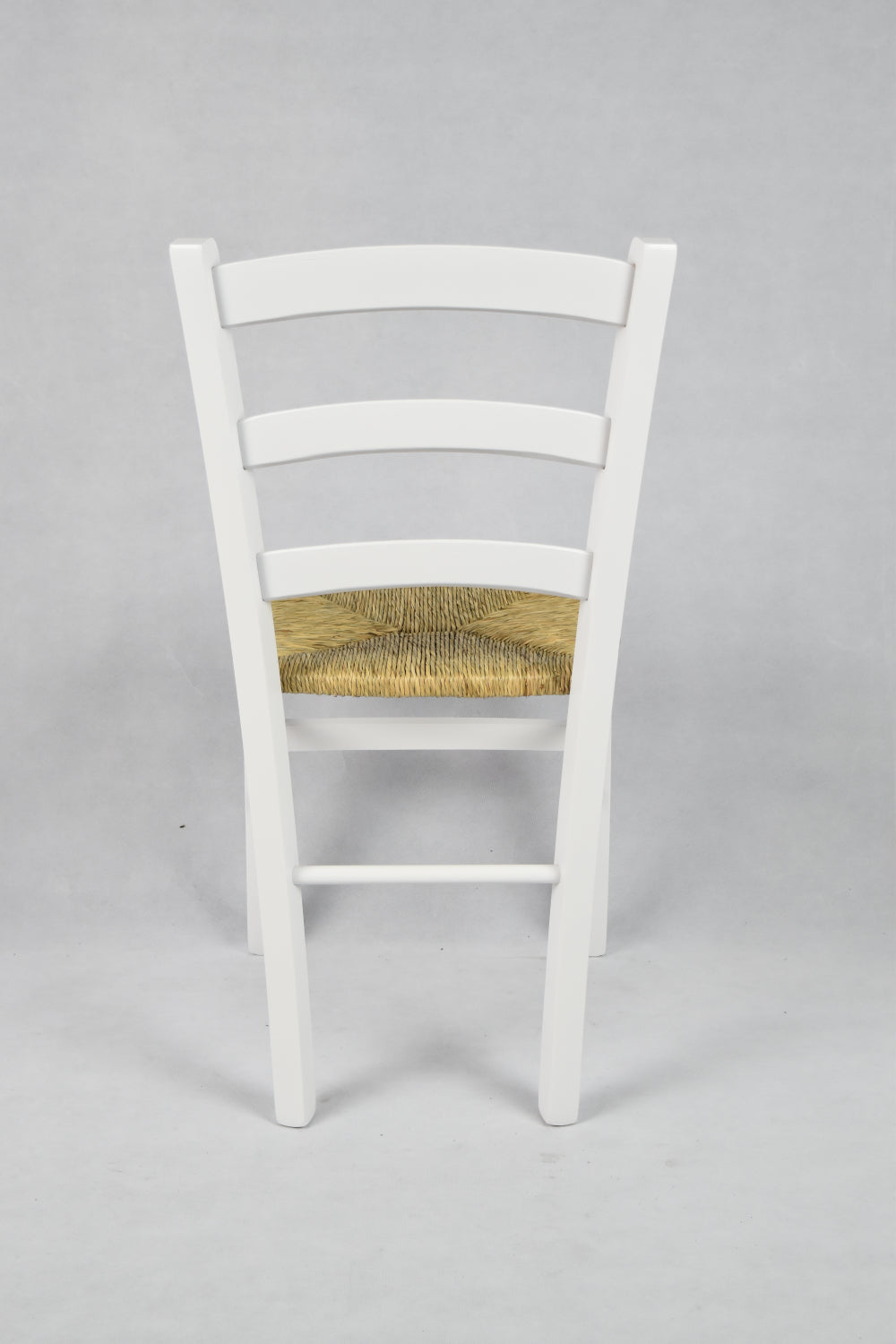 Tommychairs - Set 4 sillas de Cocina y Comedor  Venezia, Estructura en Madera de Haya barnizada Color Blanco y Asiento en Paja
