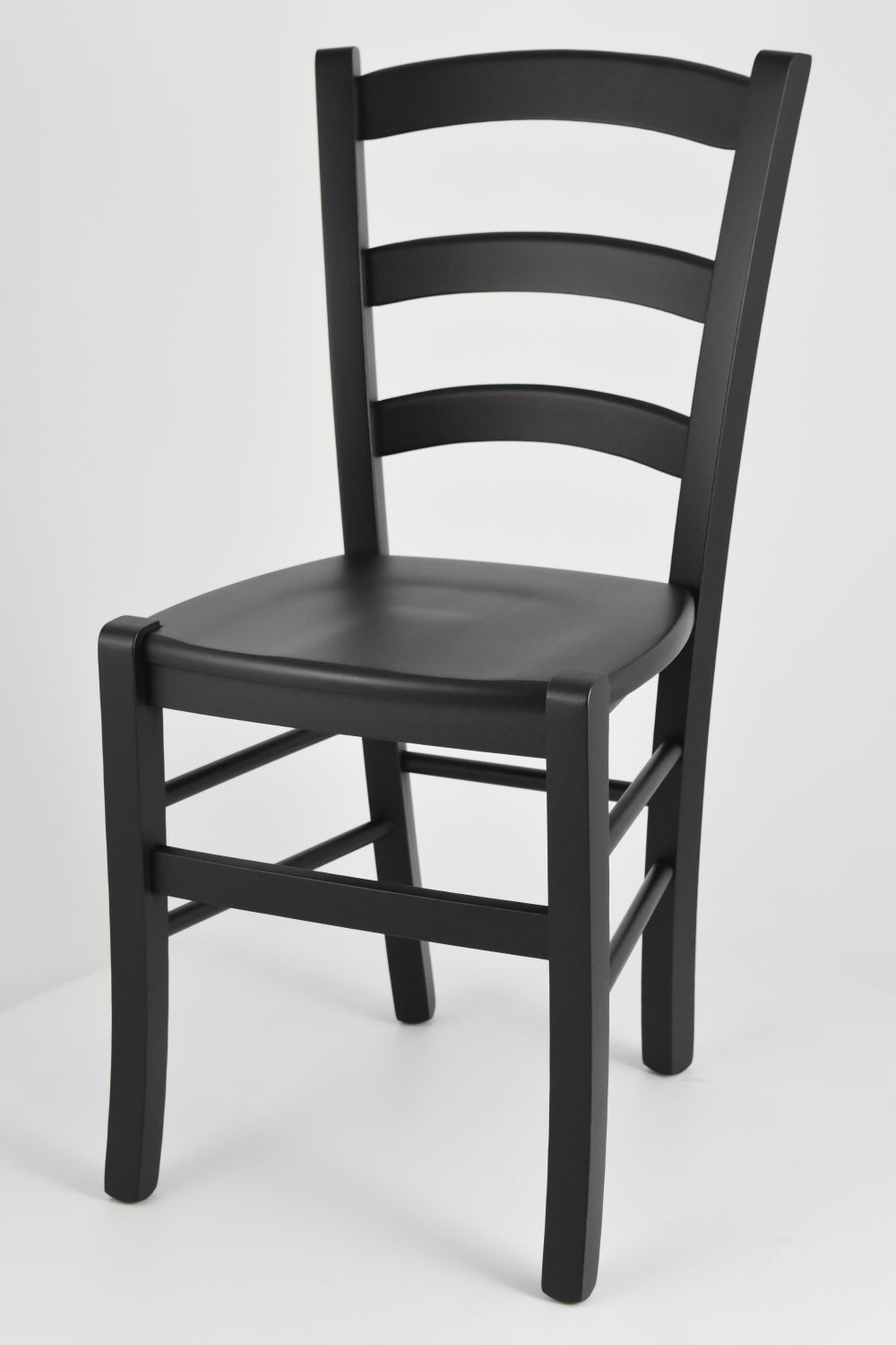 Tommychairs - Set 4 sillas de Cocina y Comedor  Venezia, Estructura en Madera de Haya Color anilina Negra y Asiento de Madera