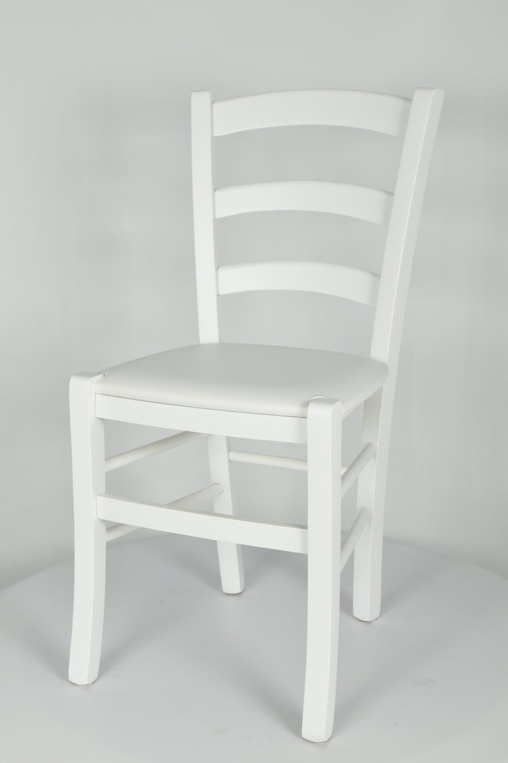 Tommychairs - Set 2 sillas de Cocina y Comedor  Venezia, Estructura en Madera de Haya de Color Blanco y Asiento tapizado en Polipiel Color Blanco