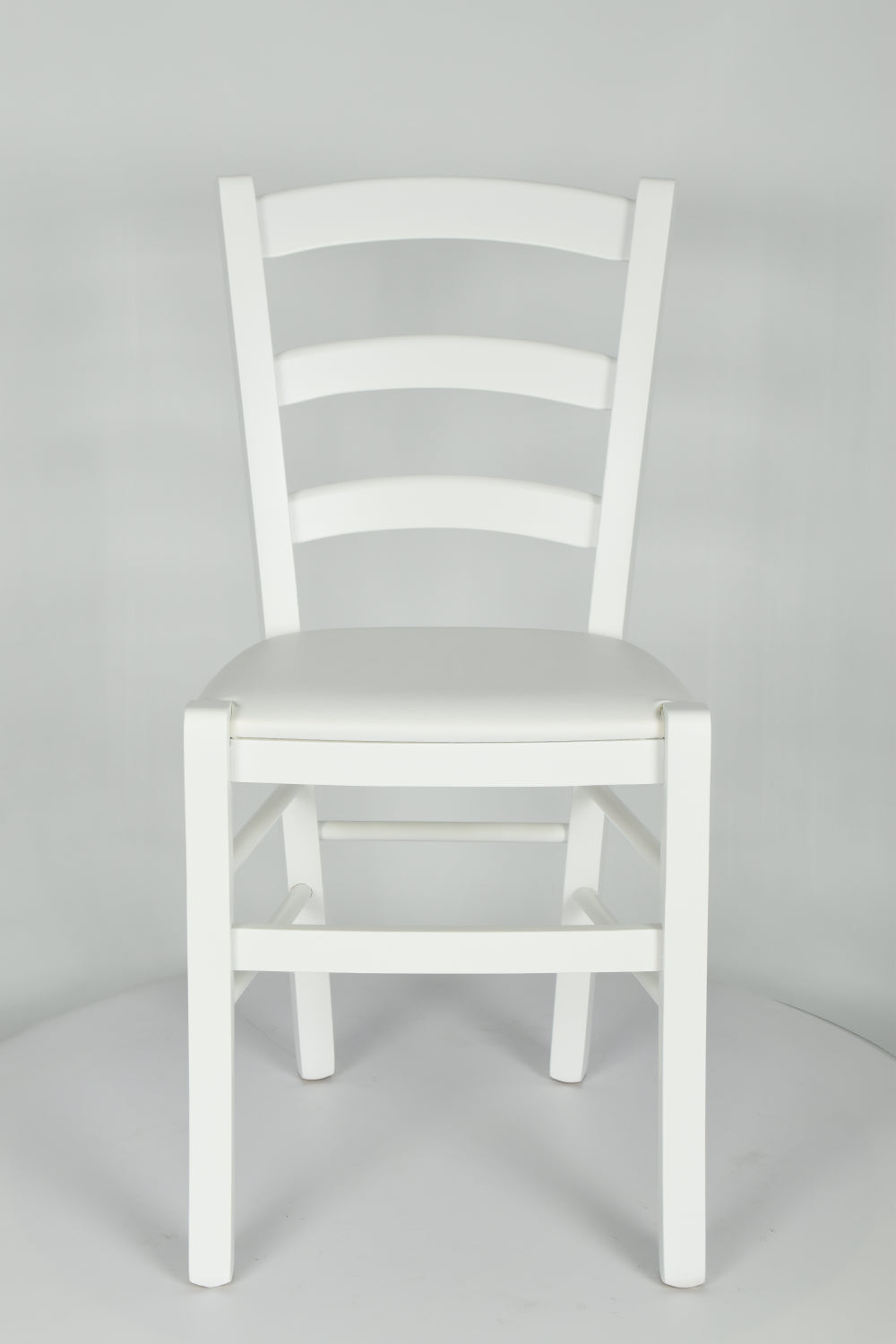 Tommychairs - Set 2 sillas de Cocina y Comedor  Venezia, Estructura en Madera de Haya de Color Blanco y Asiento tapizado en Polipiel Color Blanco