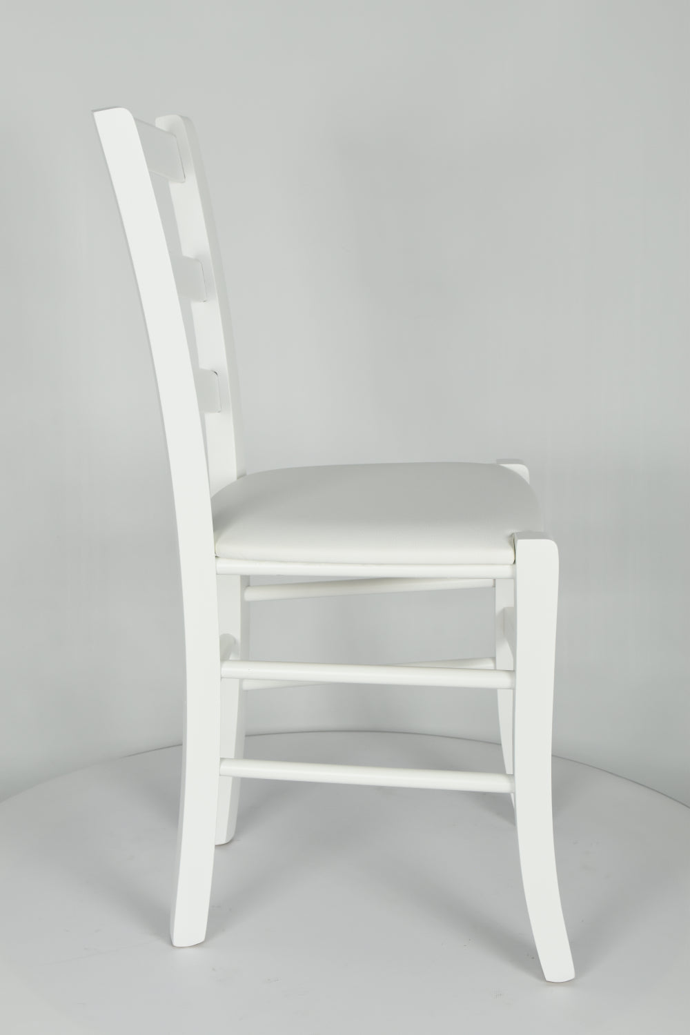 Tommychairs - Set 2 sillas de Cocina y Comedor  Venezia, Estructura en Madera de Haya de Color Blanco y Asiento tapizado en Polipiel Color Blanco