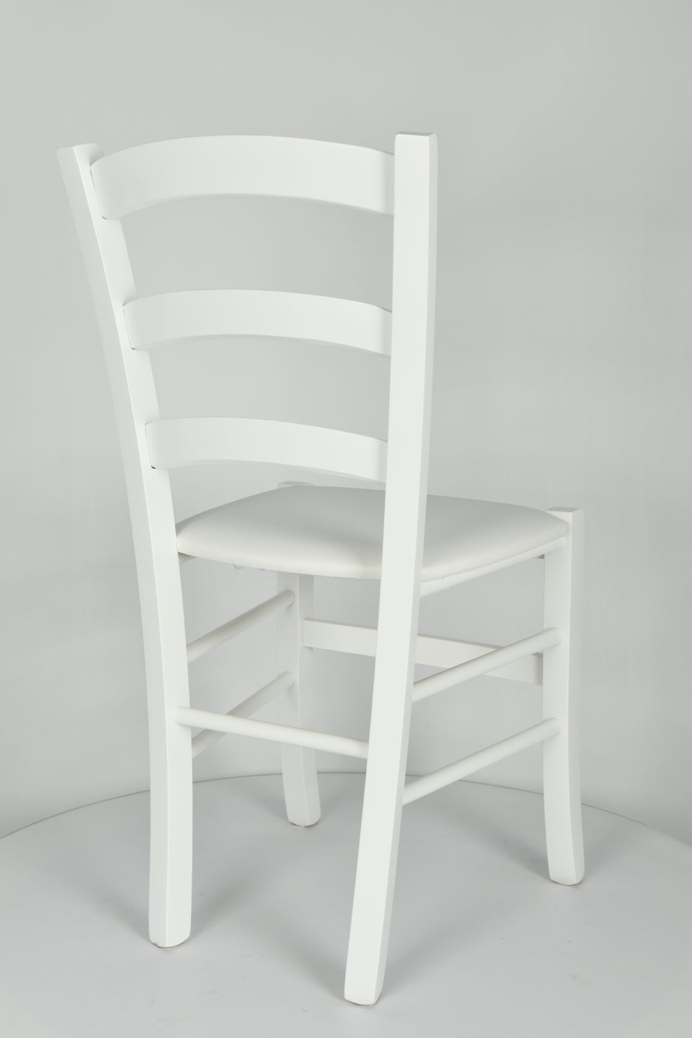 Tommychairs - Set 2 sillas de Cocina y Comedor  Venezia, Estructura en Madera de Haya de Color Blanco y Asiento tapizado en Polipiel Color Blanco