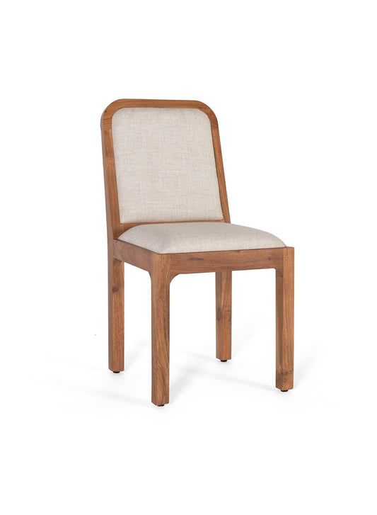 Set de 2 sillas fabricadas en madera de acacia y está tapizada con tela beige - GINER Y COLOMER