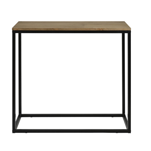 Recibidor iCub 70x35x80cm Negro en madera maciza de pino acabado vintage estilo industrial Box Furniture