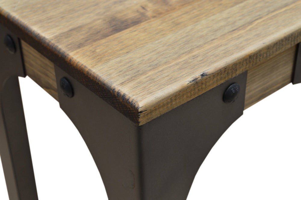 Pack de 2 taburetes Bristol Altos 32x32x46cm en madera maciza de pino acabado vintage estilo industrial - Box Furniture