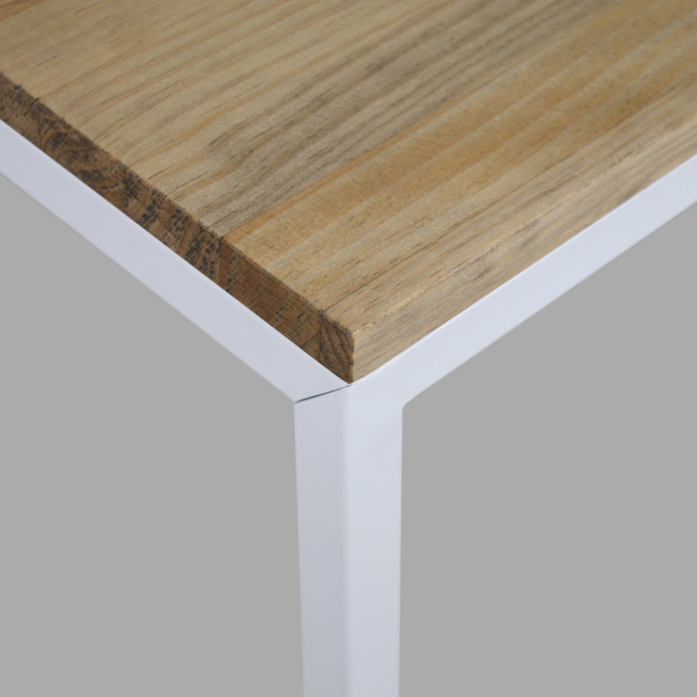 Sillas iCub encajable Pack 4Ud. 40x40x85cm Blancas en madera maciza de pino acabado vintage estilo industrial Box Furniture