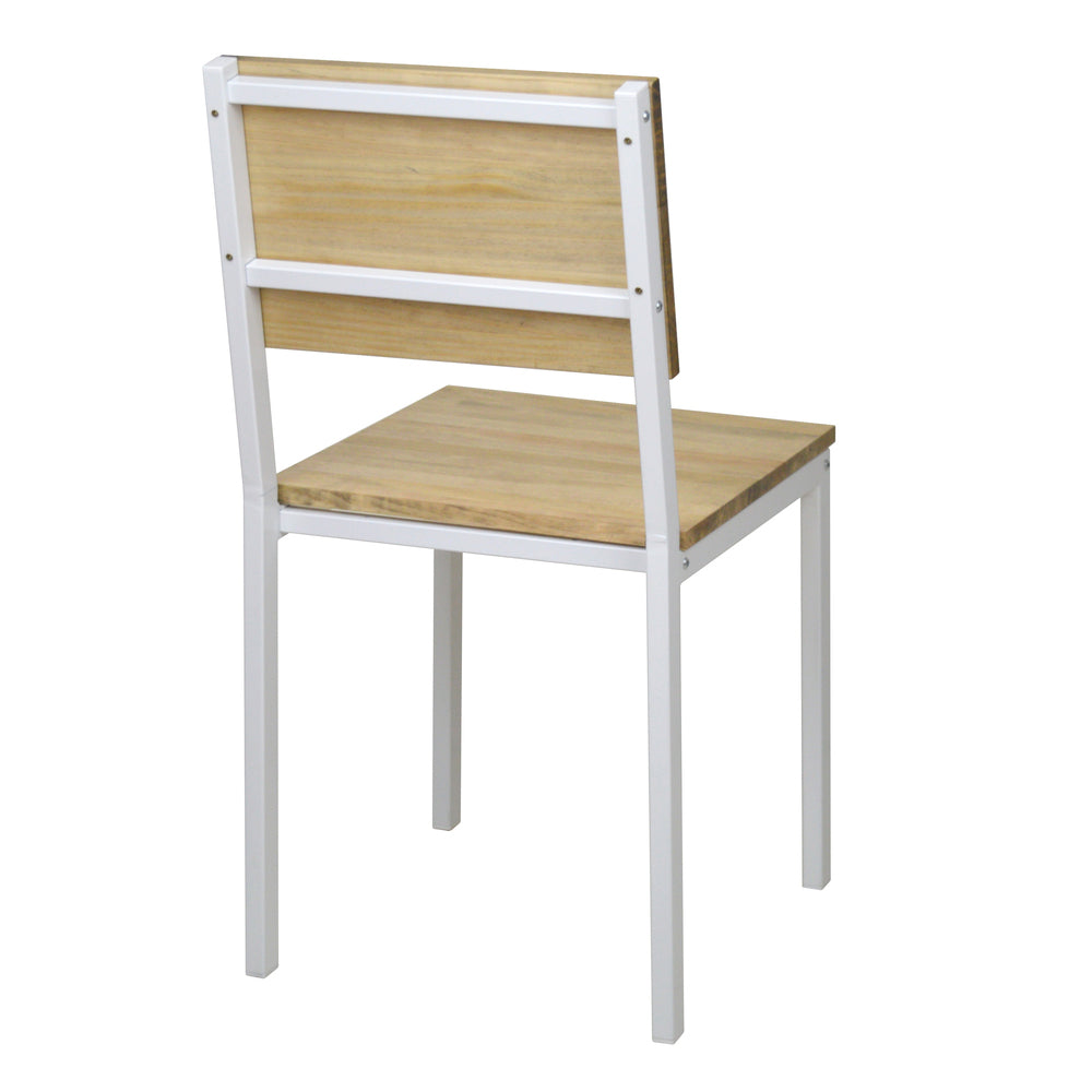 Pack 2 sillas icub desmontables 41X50x86cm Blanco en madera maciza de pino acabado vintage estilo industrial Box Furniture