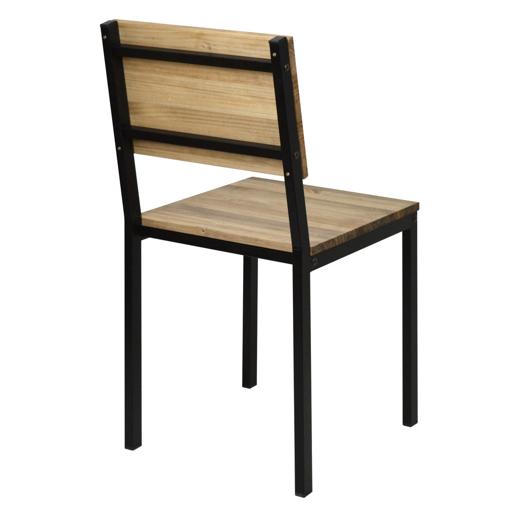 Pack 2 sillas icub desmontables 41X50x86cm Negro en madera maciza de pino acabado vintage estilo industrial Box Furniture