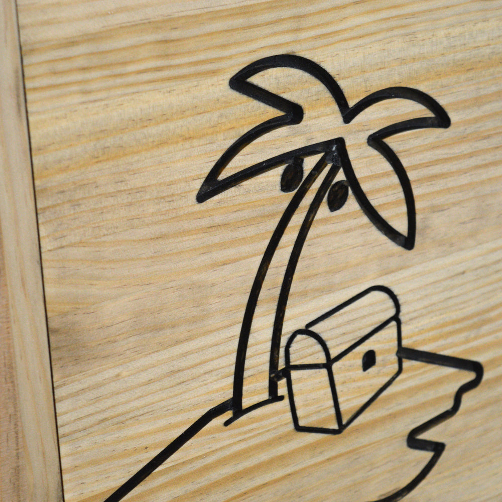 Cuadro Infantil de madera de pino para Pintar Barco 60x70cm - Box Furniture