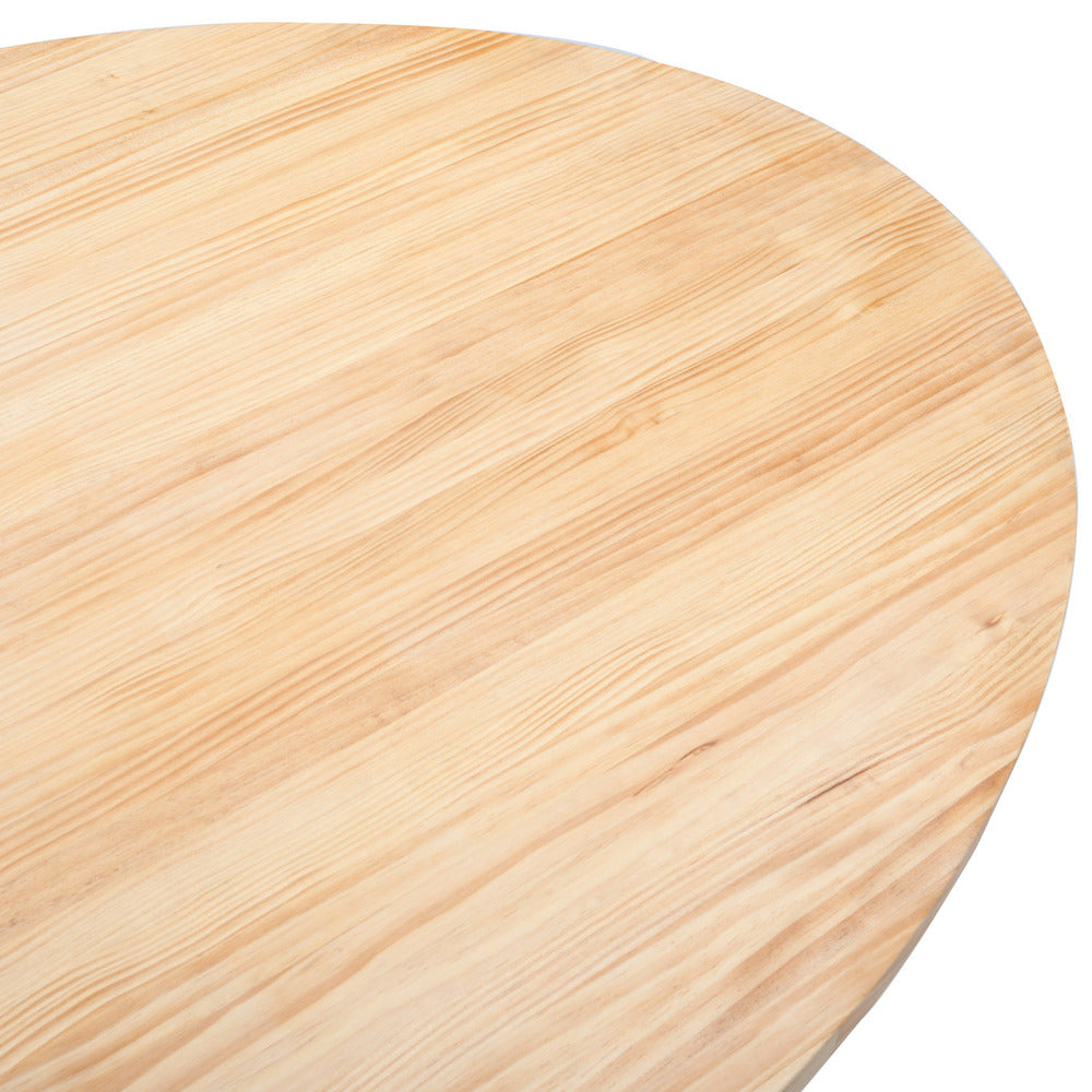 Mesa comedor Pata Estrella Ovalada 160x100x75cm Blanca en madera maciza de pino acabado natural estilo nórdico industrial Box Furniture