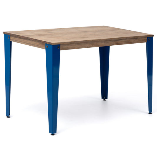 Mesa Lunds Estudio 110x70x75cm Azul en madera maciza de pino acabado vintage estilo industrial Box Furniture