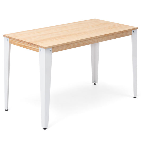 Mesa Lunds Estudio 110x70x75cm Blanca madera acabado natural estilo nórdico industrial Box Furniture