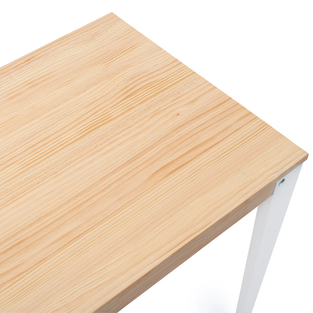 Mesa Lunds 160x90x75cm Blanca madera acabado natural estilo nórdico industrial Box Furniture