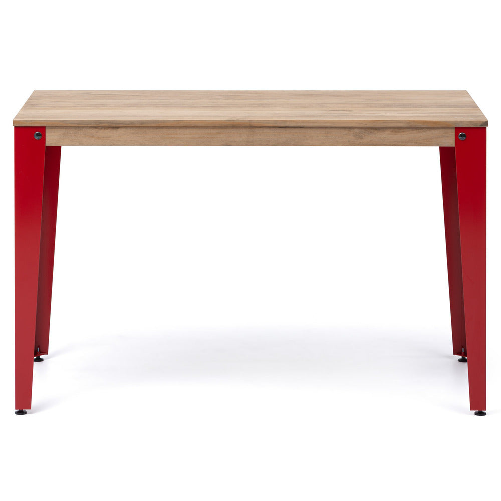 Mesa Lunds Estudio 120x60x75cm Rojo en madera maciza de pino acabado vintage estilo industrial Box Furniture