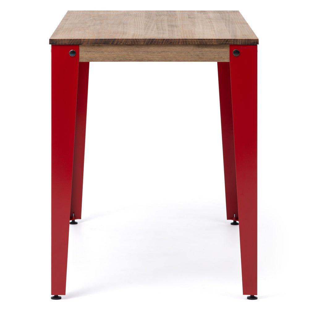 Mesa Lunds Estudio 140x60x75cm Rojo en madera maciza de pino acabado vintage estilo industrial Box Furniture