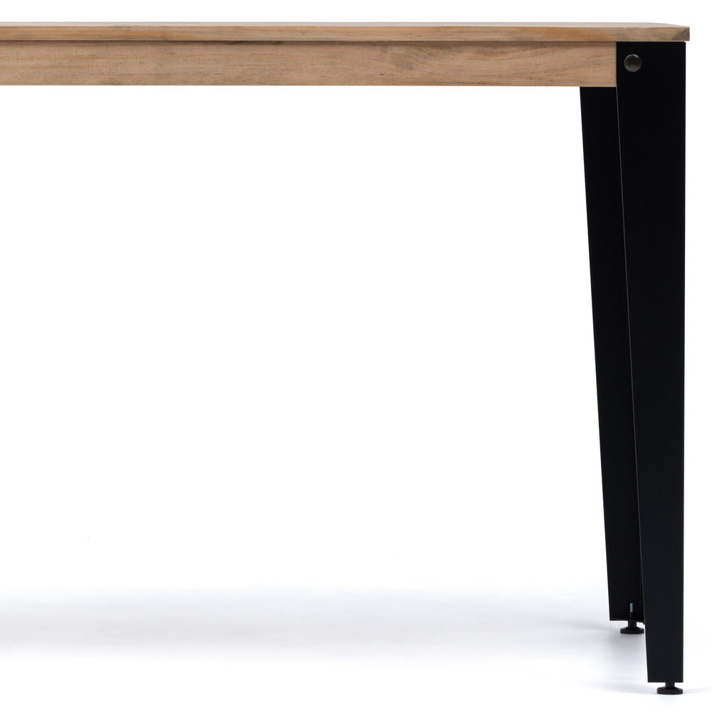Consola Lunds 110x39x75cm Negra en madera maciza de pino acabado vintage estilo industrial Box Furniture