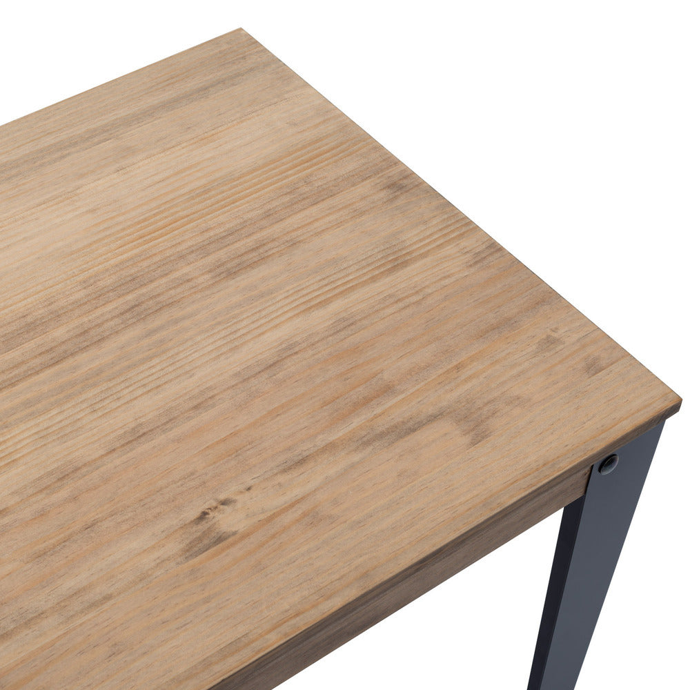 Consola Lunds 70x39x75cm Negra en madera maciza de pino acabado vintage estilo industrial Box Furniture
