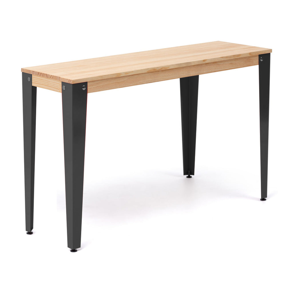 Consola Lunds 70x39x75cm Negra en madera maciza acabado natural estilo nórdico industrial Box Furniture